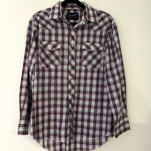 WRANGLER WESTERN PEARL SNAP DOWN SHIRT X-LONG TAIL VINTAGE